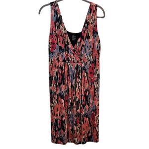 EUC Ann Taylor Floral Print Sleeveless Dress Women's Size‎ L Casual Summer